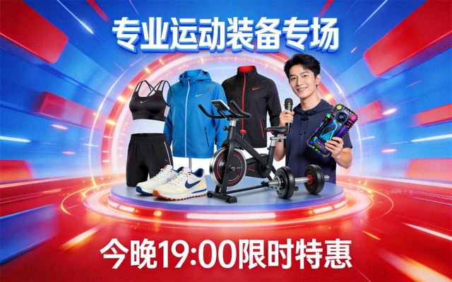专业运动装备专场带货直播封面